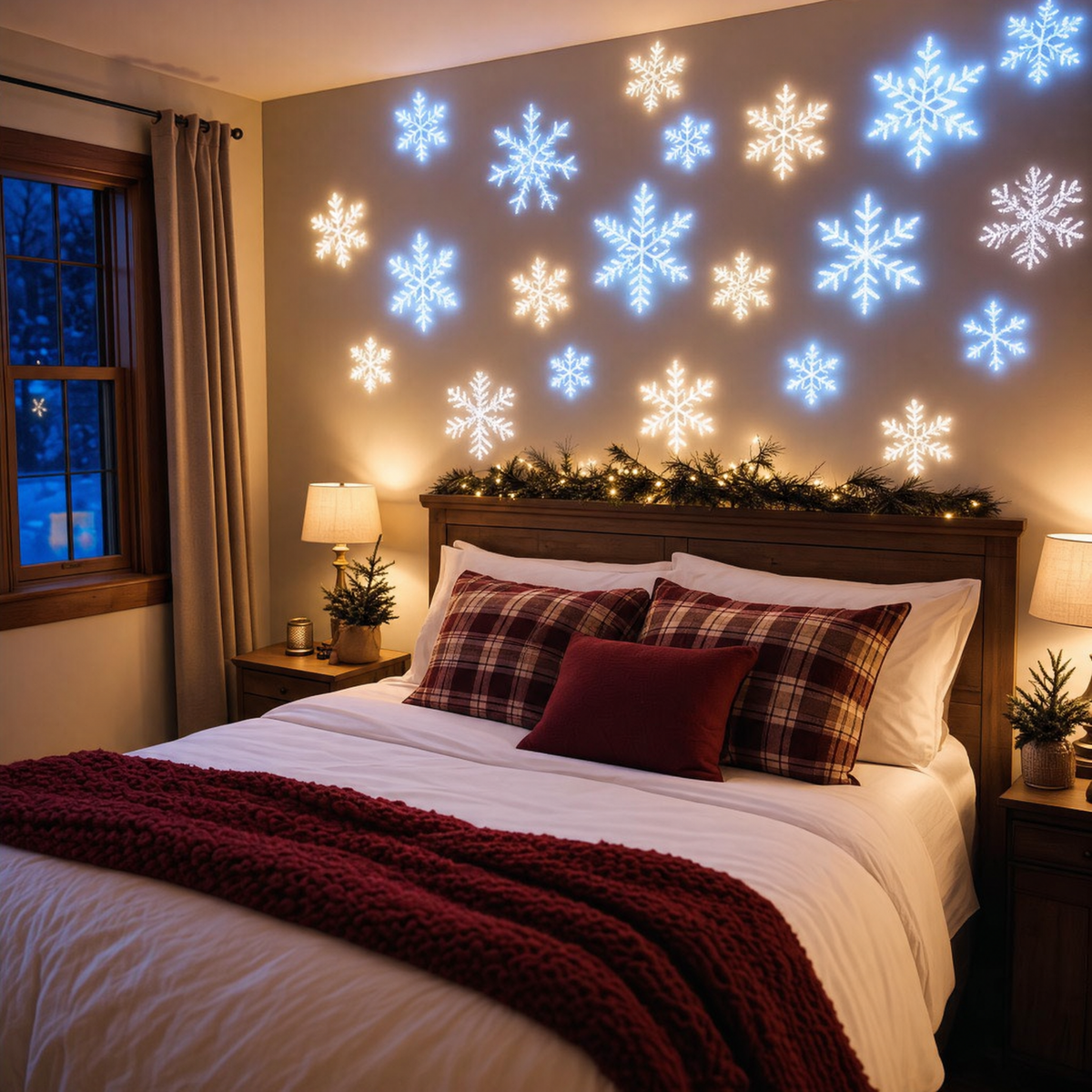 SnowGlow™ LED Snowflake Wall Set