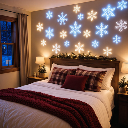 SnowGlow™ LED Snowflake Wall Set