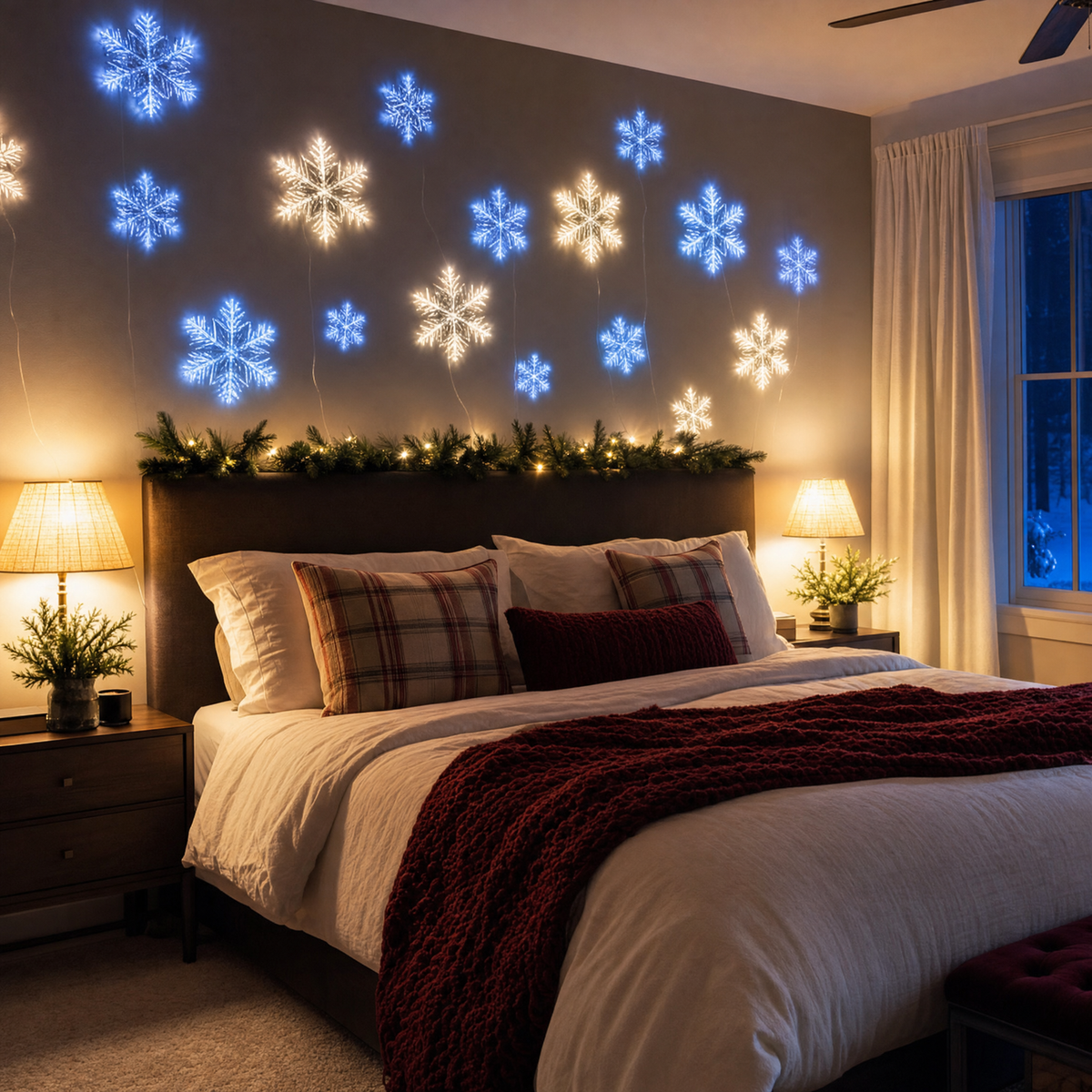 SnowGlow™ LED Snowflake Wall Set
