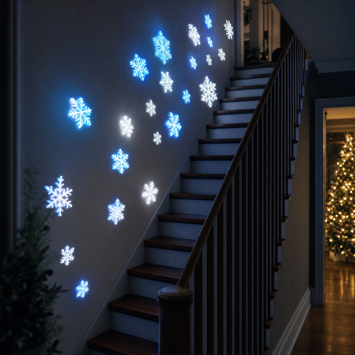 SnowGlow™ LED Snowflake Wall Set