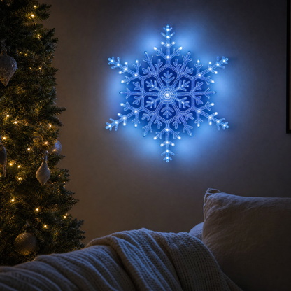 SnowGlow™ LED Snowflake Wall Set