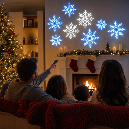 SnowGlow™ LED Snowflake Wall Set